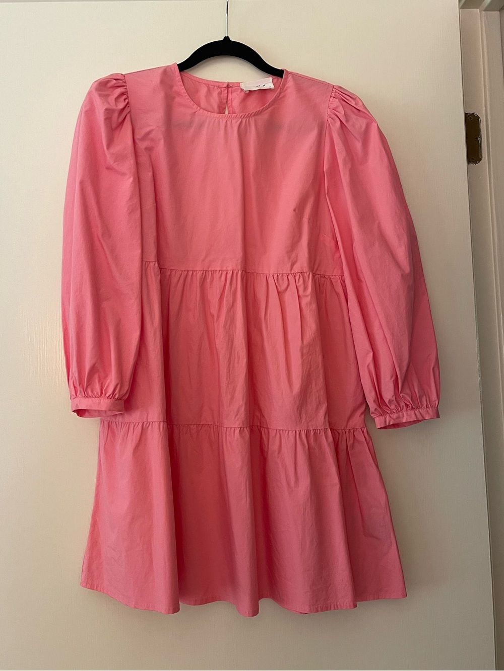 Dee Dee Pink Puff Sleeve Tiered Dress